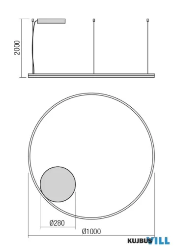 REDO 01-4886-DALI ORBIT SU LED 68 CCT 3000/4000K D1000 BRASS (4.1.2)-DALI
