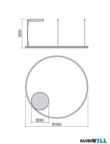 REDO 01-4887-TRIAC ORBIT SU LED 68 CCT 3000/4000K D1000 SAND BLACK (4.1.2)-TRIAC