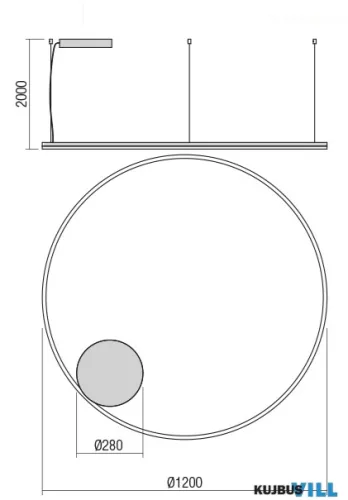REDO 01-4888-DALI ORBIT SU LED 80W CCT 2700/3000K D1200 SAND WHITE (4.1.2)-DALI