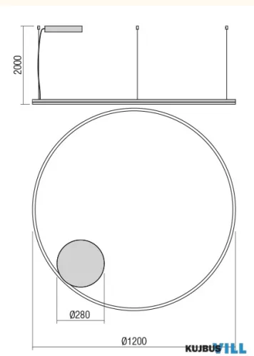 REDO 01-4889-DALI ORBIT SU LED 80W CCT 2700/3000K D1200 BRASS (4.1.2)-DALI