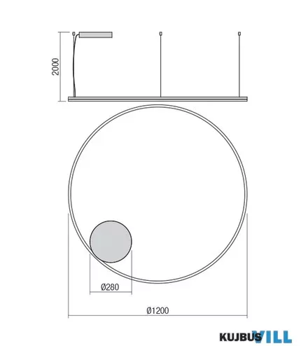 REDO 01-4889-TRIAC ORBIT SU LED 80W CCT 2700/3000K D1200 BRASS (4.1.2)-TRIAC