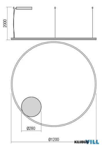 REDO 01-4891-DALI ORBIT SU LED 80W CCT 3000/4000K D1200 SAND WHITE (4.1.2)-DALI