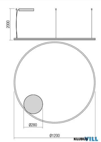 REDO 01-4892-DALI ORBIT SU LED 80W CCT 3000/4000K D1200 BRASS (4.1.2)-DALI