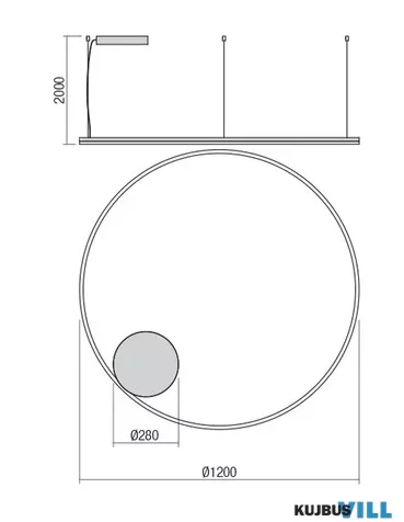 REDO 01-4893-TRIAC ORBIT SU LED 80W CCT 3000/4000K D1200 SAND BLACK (4.1.2)-TRIAC