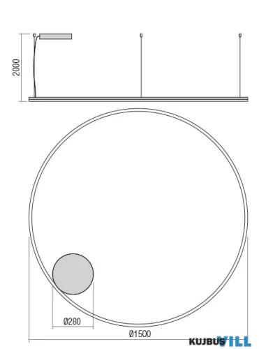 REDO 01-4894-DALI ORBIT SU LED 119W CCT 2700/3000K D1500 SAND WHITE (4.1.2)-DALI