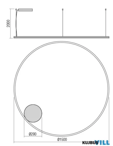 REDO 01-4895-DALI ORBIT SU LED 119W CCT 2700/3000K D1500 BRASS (4.1.2)-DALI