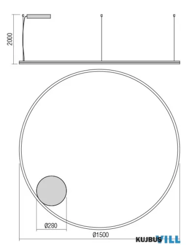 REDO 01-4896-DALI ORBIT SU LED 119W CCT 2700/3000K D1500 SAND BLACK (4.1.2)-DALI