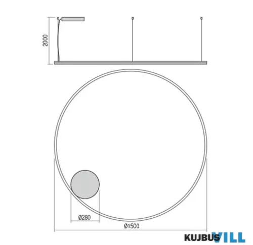 REDO 01-4896-TRIAC ORBIT SU LED 119W CCT 2700/3000K D1500 SAND BLACK (4.1.2)-TRIAC