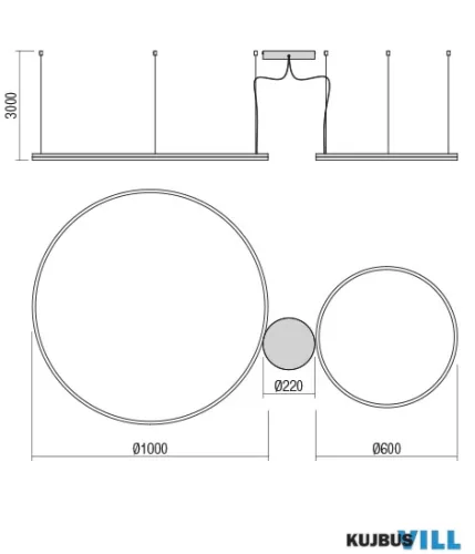 REDO 01-4900-DALI ORBIT SU LED 119W CCT 2700/3000K D1000+600 SAND WHITE(4.1.2)-DALI