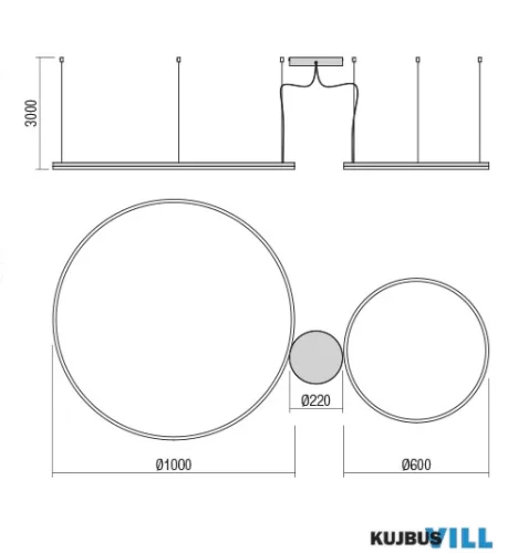 REDO 01-4903-DALI ORBIT SU LED 119W CCT 3000/4000K D1000+600 SAND WHITE(4.1.2)-DALI
