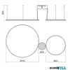 REDO 01-4904-DALI ORBIT SU LED 119W CCT3000/4000K D1000+600 BRASS (4.1.2)-DALI
