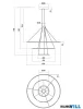 REDO 01-4910-TRIAC ORBIT SU LED 148W CCT 3000/4000K D1200+800+400 BRASS (4.1.2)-TRIAC