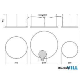   REDO 01-4917-TRIAC ORBIT SU LED 170W CCT 3000/4000K D1000+800+600 SAND BLACK (4.1.2)-TRIAC