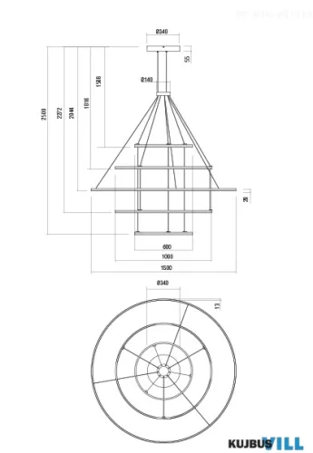 REDO 01-4927-TRIAC ORBIT SU LED 310W CCT 3000/4000K D1500+1000+1000+600+600 SAND WHITE (4.1.2)-TRIAC
