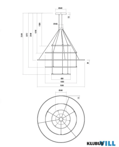 REDO 01-4929-TRIAC ORBIT SU LED 310W CCT 3000/4000K D1500+1000+1000+600+600 SAND BLACK (4.1.2)-TRIAC