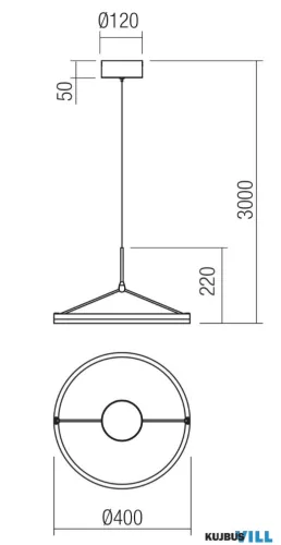 REDO 01-4942-TRIAC ORBIT SU LED 25W CCT 2700/3000K D400 SAND WHITE(4.1.2)-TRIAC