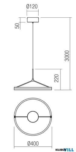 REDO 01-4943-TRIAC ORBIT SU LED 25W CCT 2700/3000K D400 BRASS (4.1.2)-TRIAC