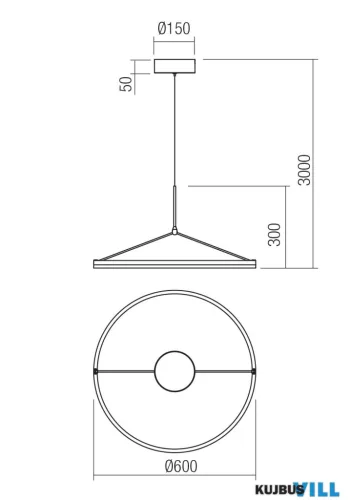 REDO 01-4949-TRIAC ORBIT SU LED 50W CCT 2700/3000K D600 BRASS(4.1.2)-TRIAC