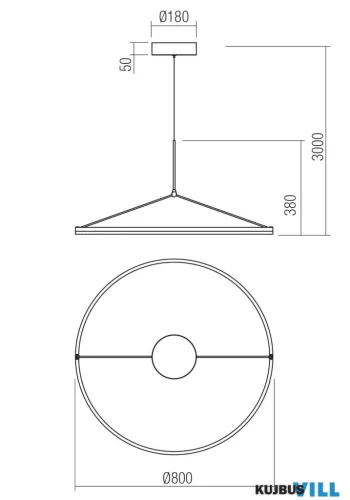 REDO 01-4955-TRIAC ORBIT SU LED 60W CCT 2700/3000K D800 BRASS(4.1.2)-TRIAC