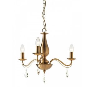   REDO 02-711 FABIOLA Csillár 02-711 FABIOLA 3x max 28W E14  antik sárgaréz fémszerkezet,áttetsző üveg dísz