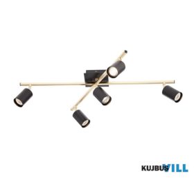   REDO 04-540 CRIUS Mennyezeti lámpa 5 x max 35W  matt fekete, matt sárgaréz