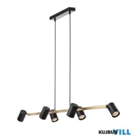   REDO 04-541 CRIUS Függeszték 6 x max 35W  matt fekete, matt sárgaréz