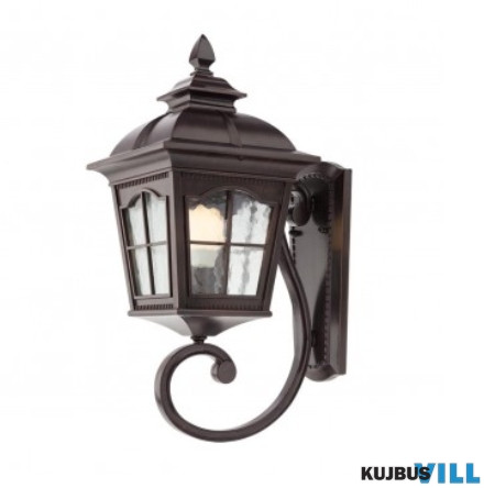 REDO 9646 YORK Kültéri fali lámpa 1 x 70W E27  antik fekete festés barna fénnyel, átlátszó