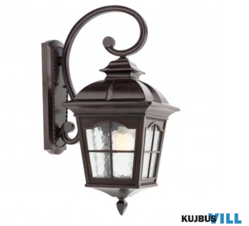 REDO 9648 YORK Kültéri fali lámpa 1 x 70W E27  antik fekete festés barna fénnyel, átlátszó