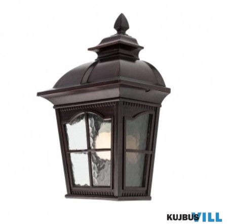 REDO 9651 YORK Kültéri fali lámpa 1 x 70W E27  antik fekete festés barna fénnyel, átlátszó
