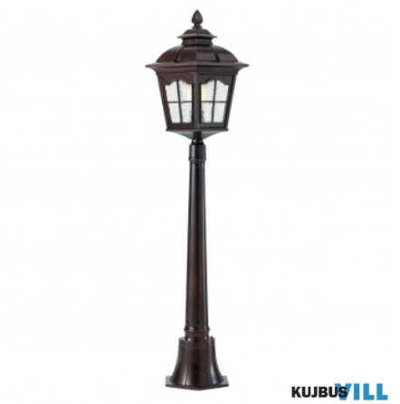 REDO 9653 YORK Kültéri álló lámpa 1 x 70W E27  antik fekete festés barna fénnyel, átlátszó
