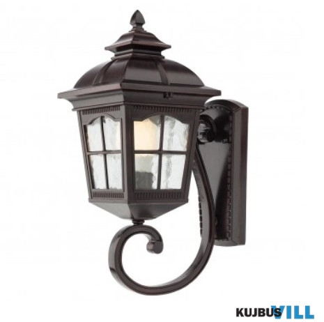 REDO 9665 YORK Kültéri fali lámpa 1 x 70W E27  antik fekete festés barna fénnyel, átlátszó
