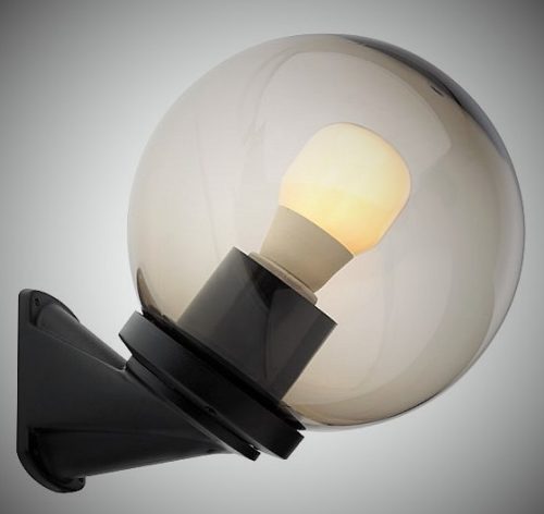 REDO 9866 SFERA Kültéri fali lámpa 9866 SFERA 1 x 28W E27  fekete, füstüveg