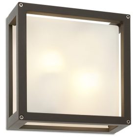   REDO 9892 Kültéri mennyezeti lámpa BRICK AP/PL E27 2X42W IP54 DG (SQ) (5.1.1)