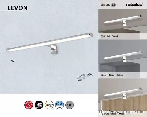 RÁBALUX 2114 Levon, fürdősz, LED 8W, króm