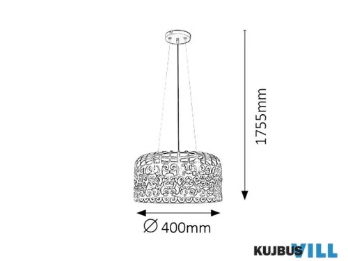 RÁBALUX 2158 Alessandra függ. E27 3x60W,matt fekete