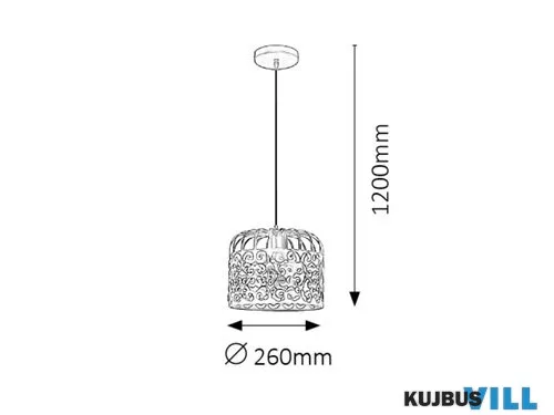 RÁBALUX 2161 Alessandra függ. E27 1x60W,matt feh#r