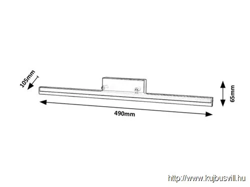 RÁBALUX 2166 Evan,bel.fürdő,LED 12W, m.fekete,L49cm
