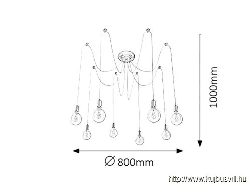 RÁBALUX 2224 Caspar függ. 10X MAX 60W,matt fekete