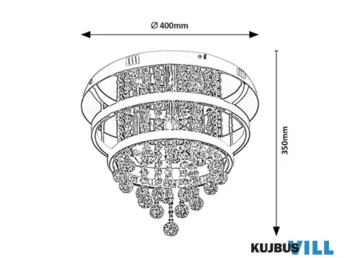 KIFUTÓ RÁBALUX 2237 Pallas,bel.menny,LED32W+3xE14,króm,D40cm