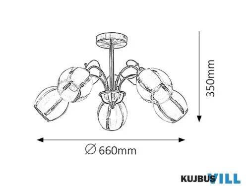 KIFUTÓ RÁBALUX 2271 Joel 5ágú csillár E27 5x60W, bronz