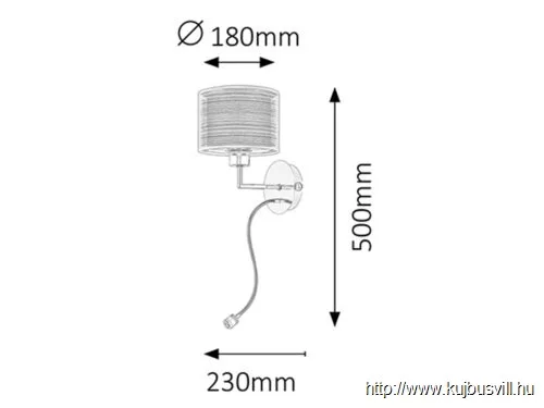 RÁBALUX 2629 Anastasia fali E27 60W+LED 1W króm/barna