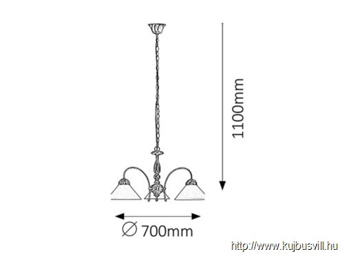 RÁBALUX 2703 Marian 3ágú csillár E27 3x60W bronz