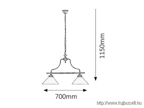 RÁBALUX 2707 Marian 2 ágú függeszték E27 2x60W bronz