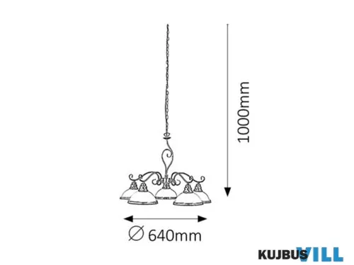 RÁBALUX 2755 Elisett 5ágú csillár E27 5x60W bronz