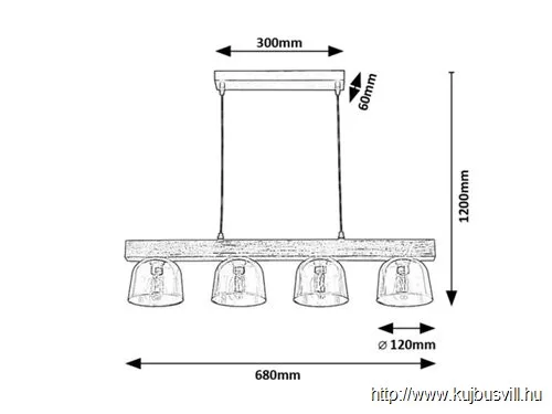 RÁBALUX 3120 Cardamom,belt.függ,E14 4xMAX40W,ez.töl.