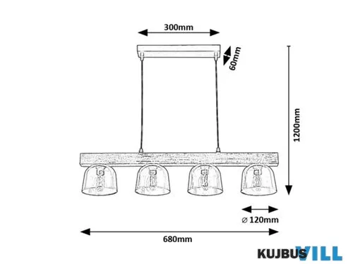 RÁBALUX 3120 Cardamom,belt.függ,E14 4xMAX40W,ez.töl.