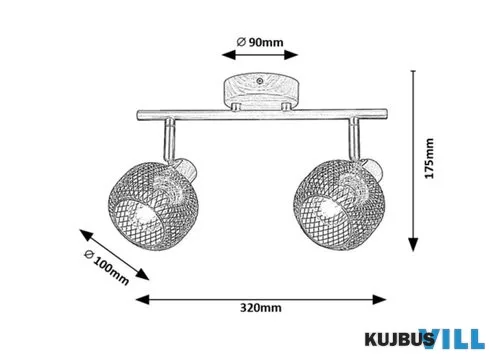 RÁBALUX 3128 Grendel,bel.spot,E14 2xMAX40W,bükk, fek.
