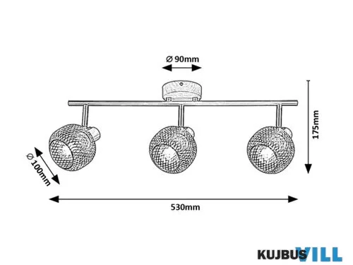 RÁBALUX 3129 Grendel,bel.spot,E14 3xMAX40W,bükk, fek.