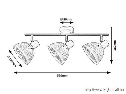 RÁBALUX 3135 Rattan,bel.spot,E14 3xMAX15W,fekete