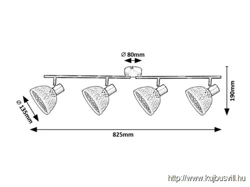 RÁBALUX 3136 Rattan,bel.spot,E14 4xMAX15W,fekete